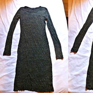 Bershka Knitted Midi Heathered Dress